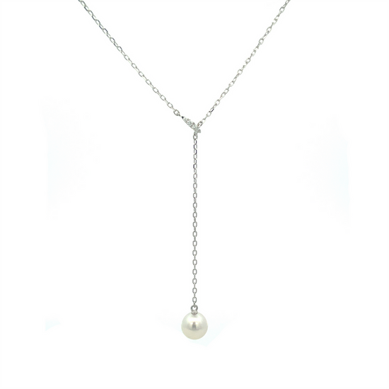 Mikimoto Akoya Pearl & Diamond Lariat Drop Necklace