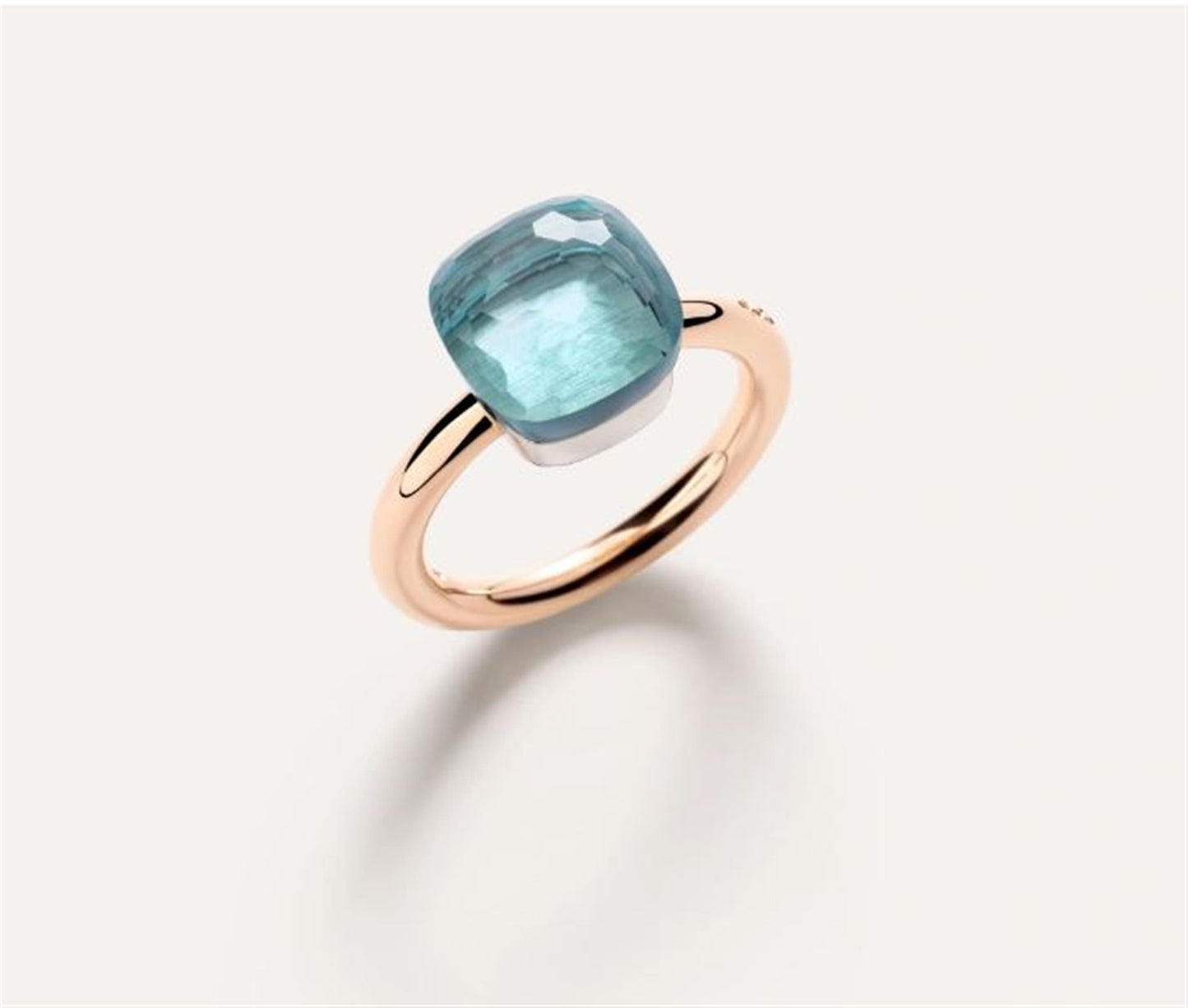 Pomellato Nudo Classic Sky Blue Topaz Ring in 18k Rose Gold