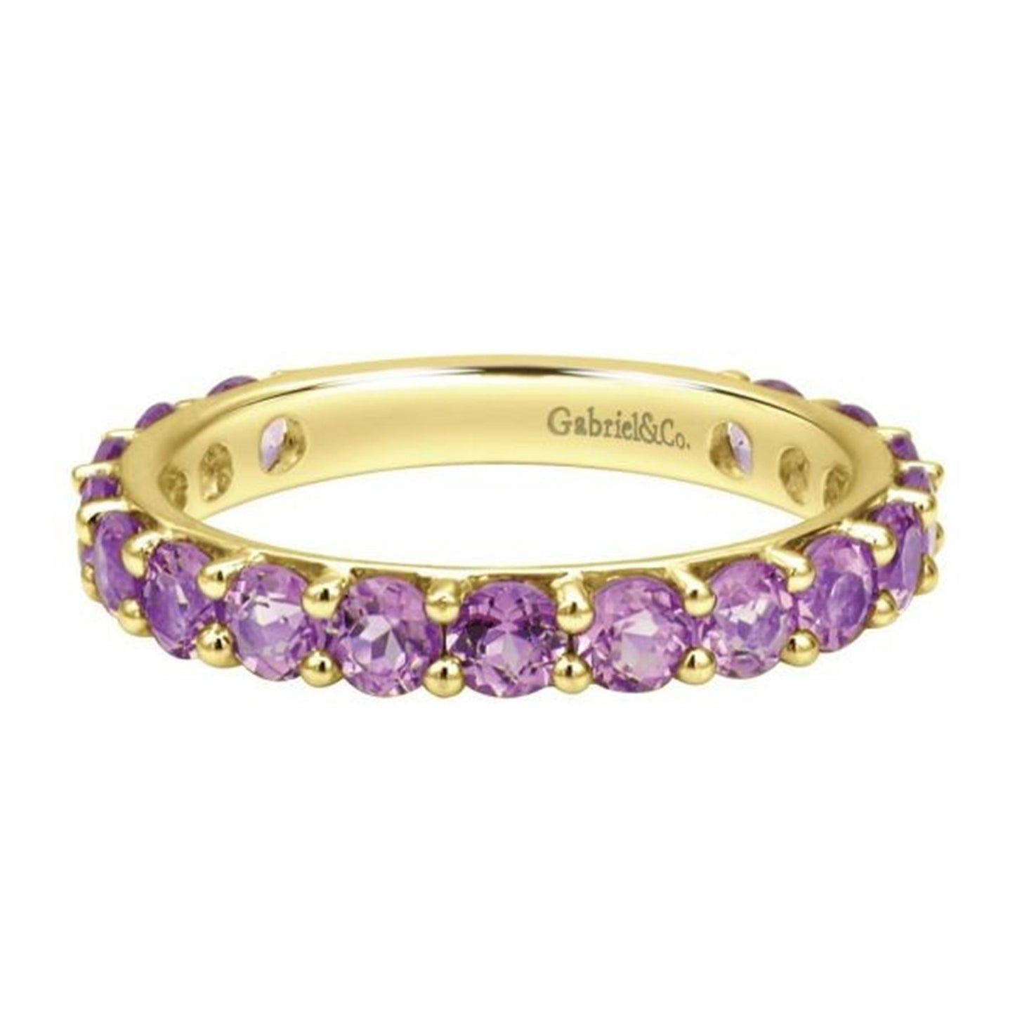 Gabriel & Co. Gold & Amethyst Stackable Ring