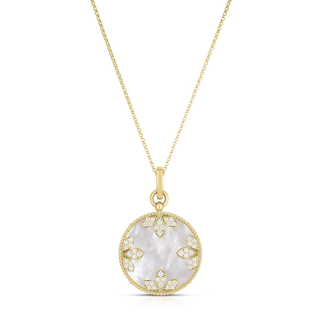 Roberto Coin Gold Mother of Pearl & Diamond Pendant