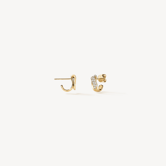 Hearts on Fire Inside/Out Diamond Flip Huggie Earrings in 18k Yellow Gold