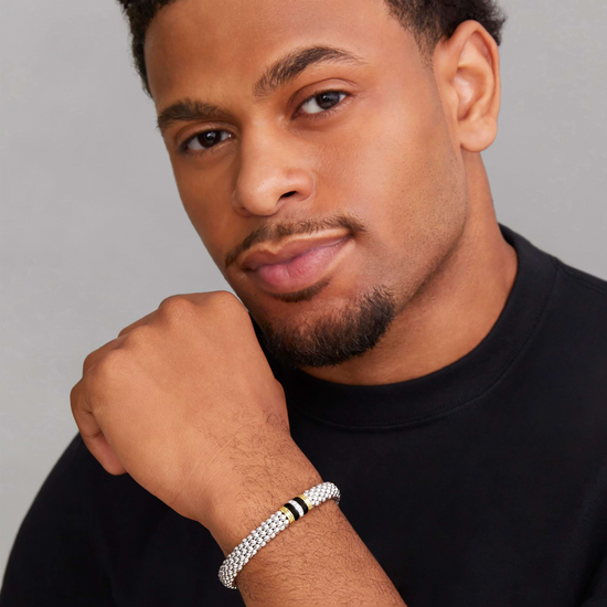 Lagos Single Station Diamond Caviar Bracelet