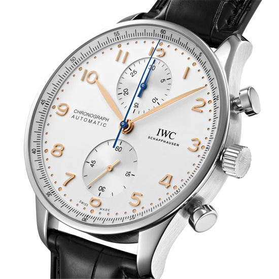 IWC Shaffhausen Portugieser Chronograph 41mm w/ Silver Dial & Black Alligator Strap