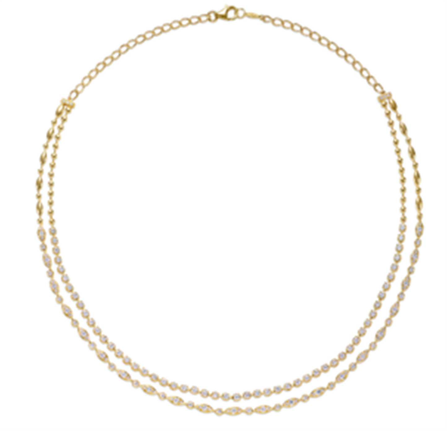 Kwiat Starry Night Double Line Diamond Necklace in 18k Yellow Gold