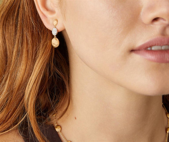 Marco Bicego Siviglia Gold & Diamond Triple Drop Earrings