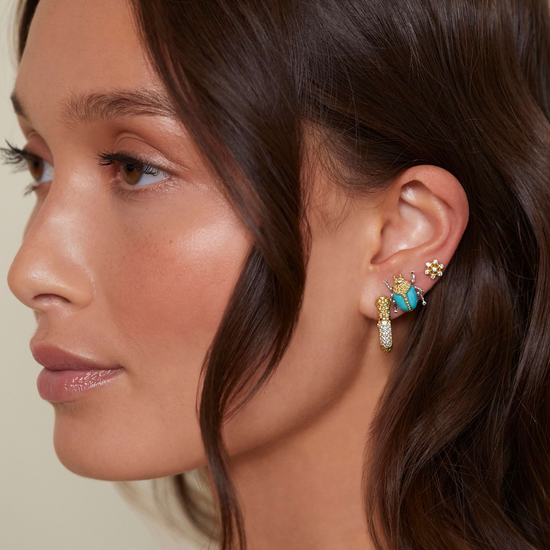 Lagos 18k Gold Caviar Diamond Hoop Earrings
