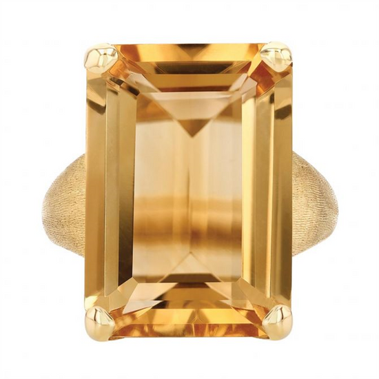 Marco Bicego Emerald Cut Golden Quartz Fashion Ring