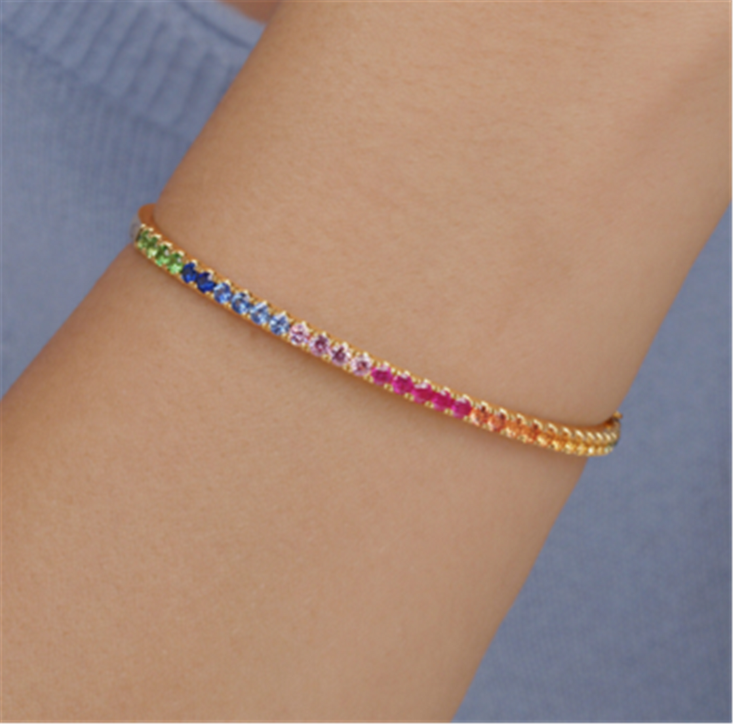 Kwiat Stackable Slim Rainbow Sapphire Bracelet