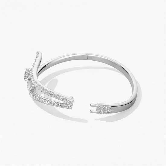 Hearts on Fire Vela Triple Row Pave Bangle in 18k White Gold