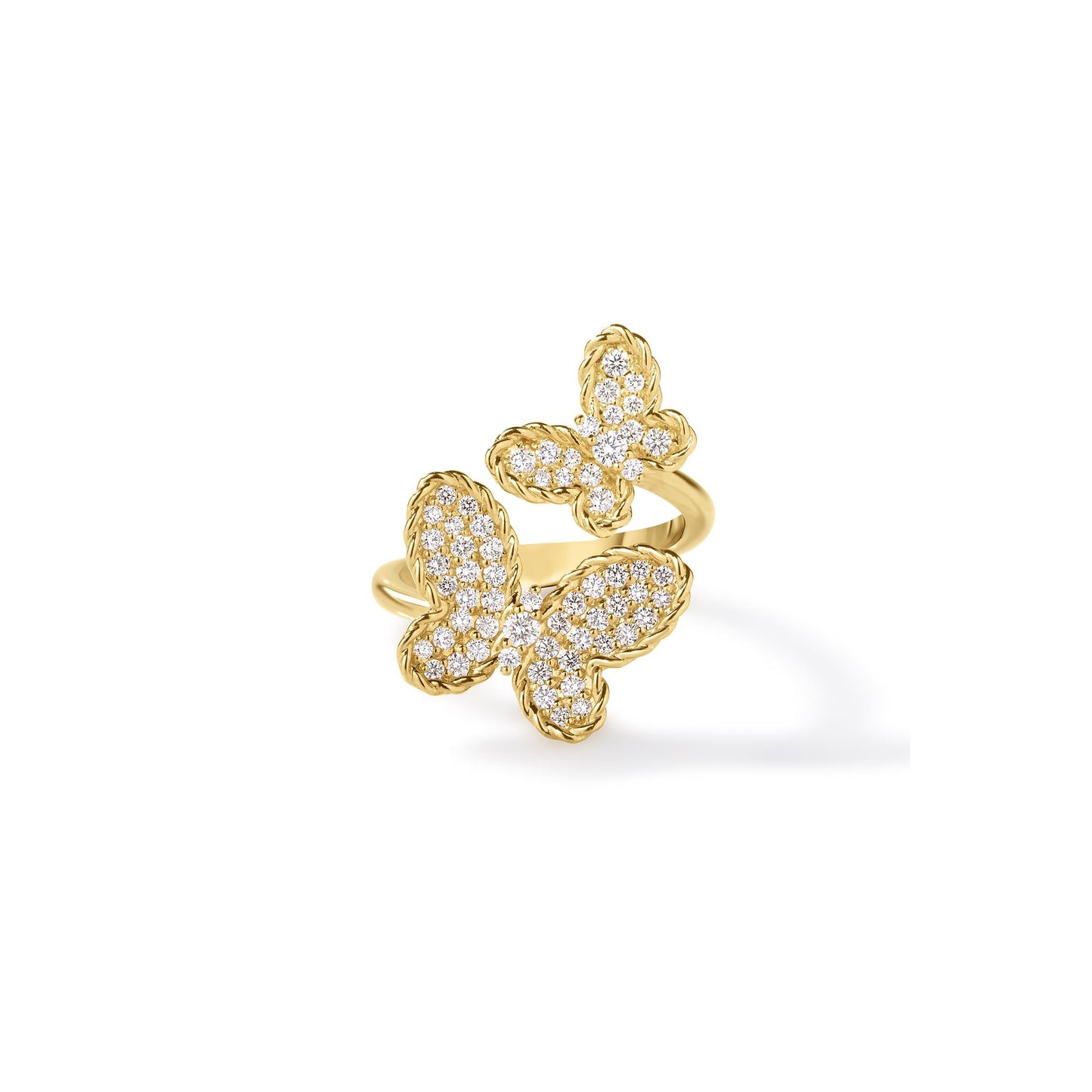 Roberto Coin Diamond Jasmine Butterfly Ring in 18k Gold