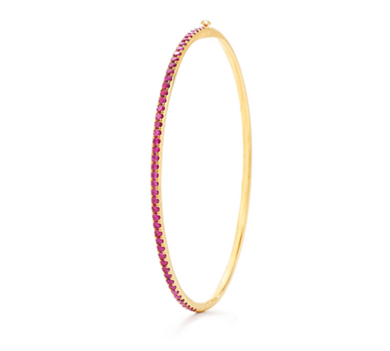 Kwiat 18k Gold Stackable Slim Bangle with 1ct Rubies