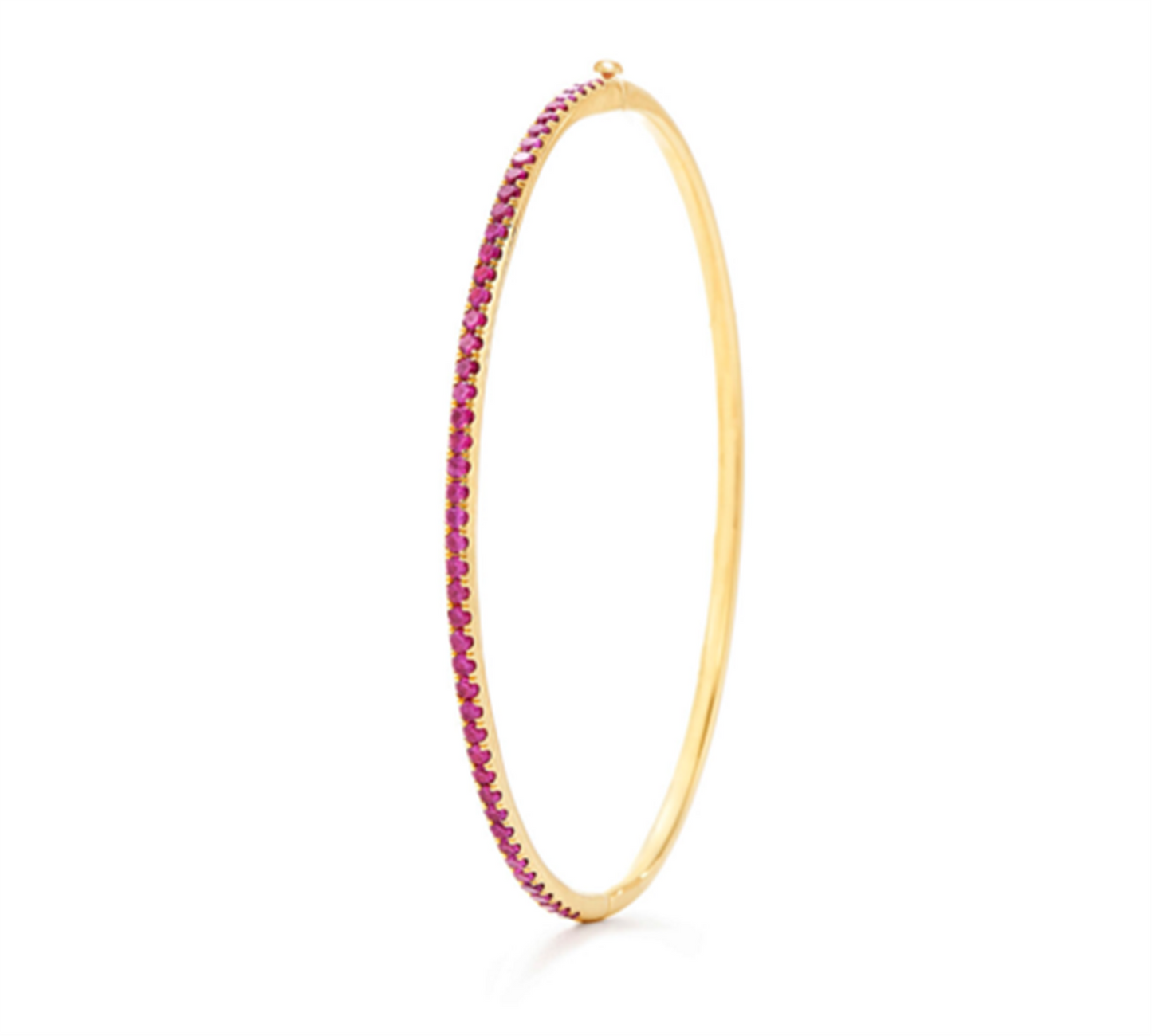 Kwiat 18k Gold Stackable Slim Bangle with 1ct Rubies