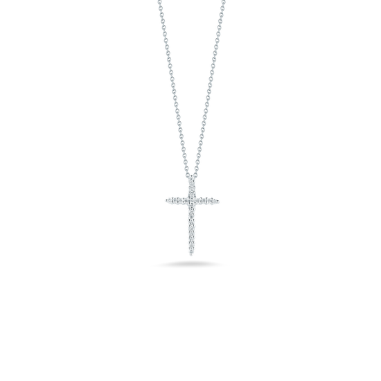 Roberto Coin Diamond Sliver Cross Necklace