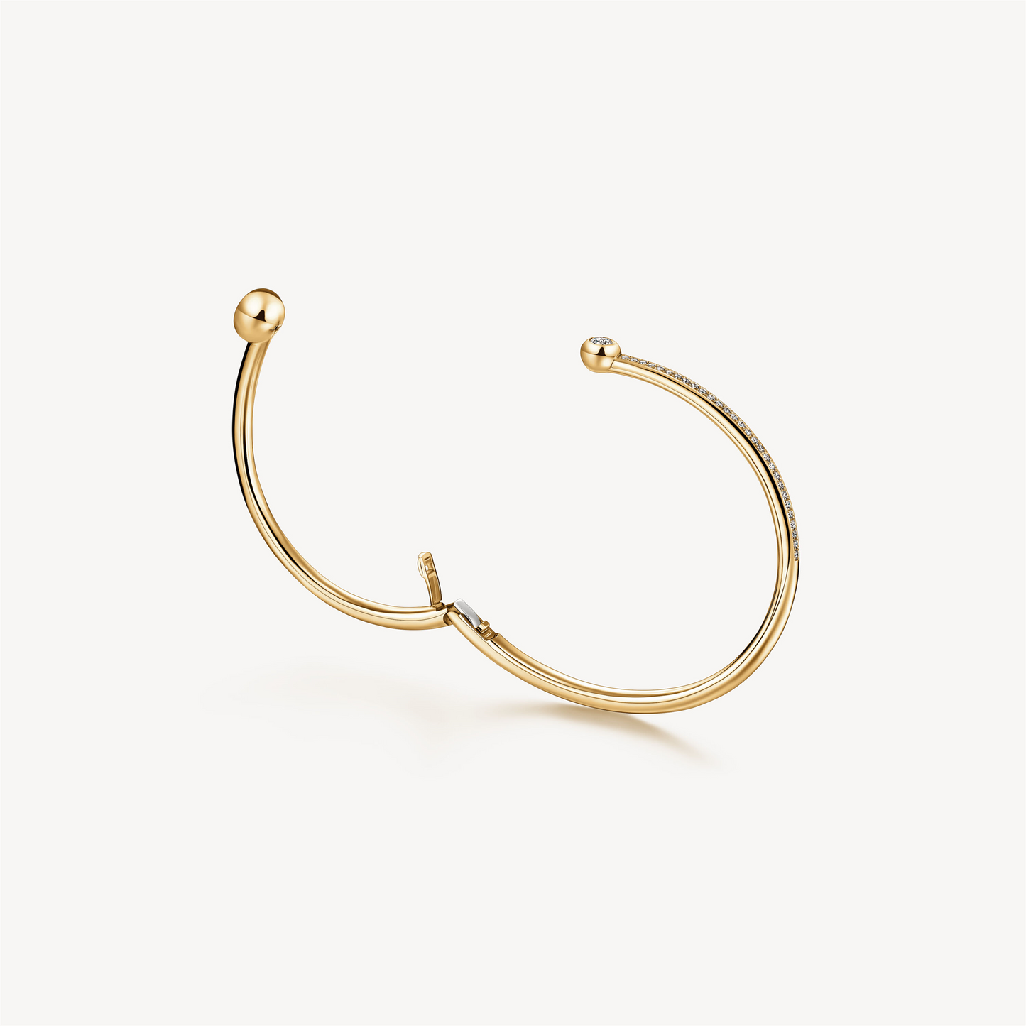 Hearts On Fire Dream Bypass Pave Bangle in 18k Yellow Gold