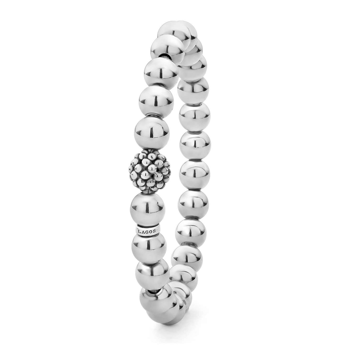 Lagos Stretch Silver Bead Bracelet