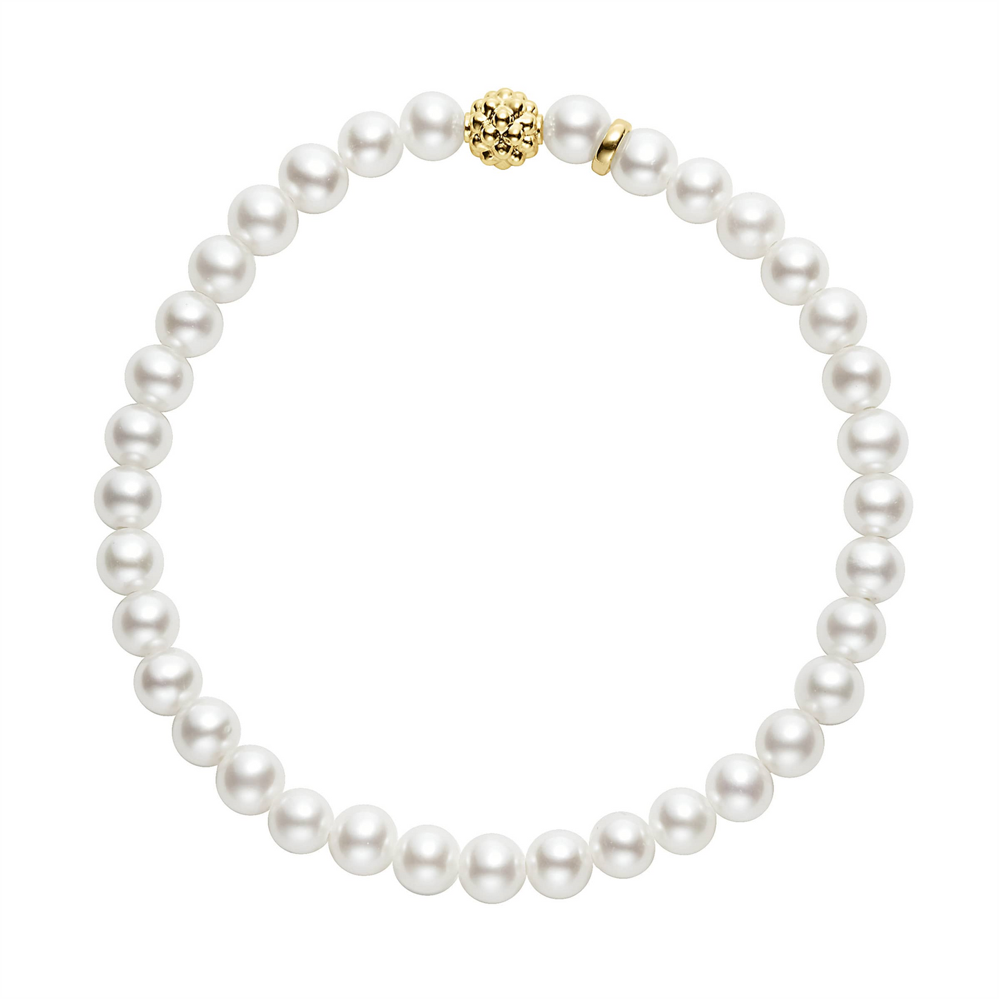 Lagos Pearl Gold Station Bead Bracelet