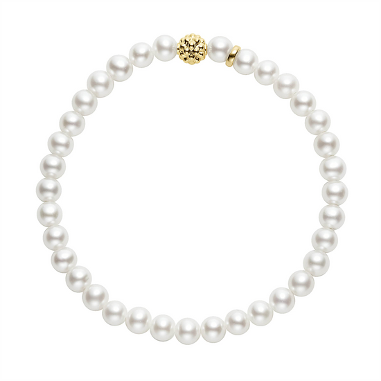 Lagos Pearl Gold Station Bead Bracelet