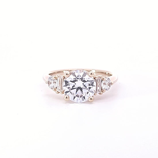 Semi-Mount Engagement Ring w/ Round & Baguette Sides