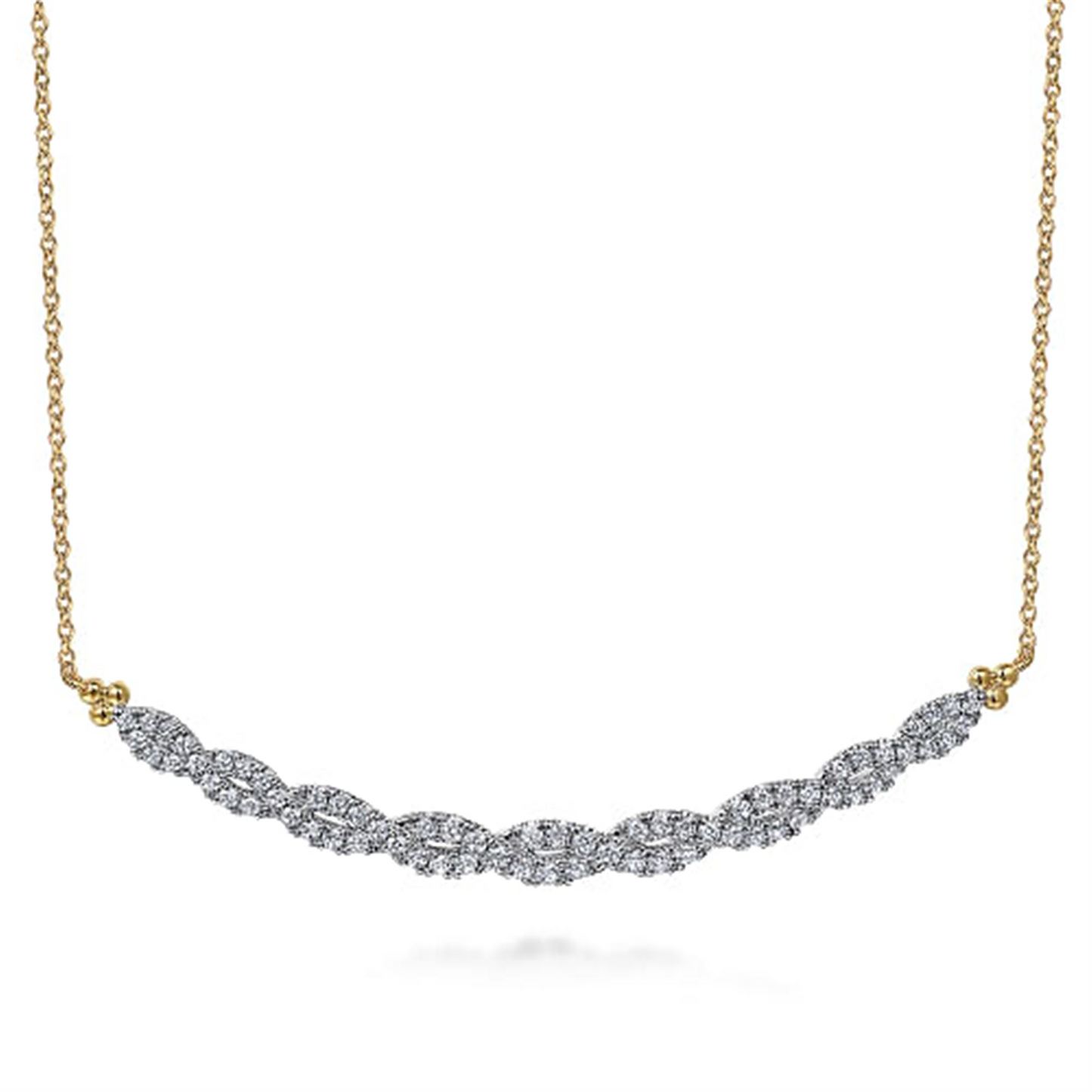 Gabriel & Co. Diamond Bujukan Twisted Bar Necklace