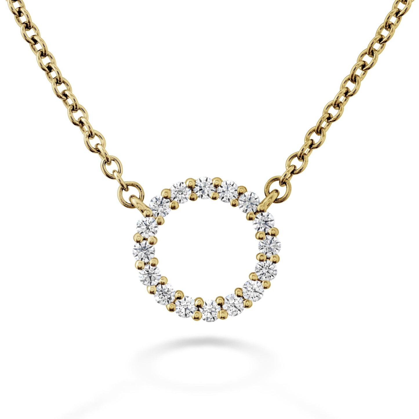 Hearts on Fire Gold Diamond Circle Pendant in 18k Gold