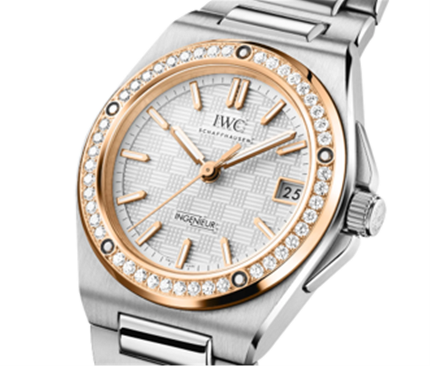 IWC Schaffhausen Stainless Steel/18k Yellow Gold Ingenieur Automatic 35mm w/Silver Dial & Diamond Bezel
