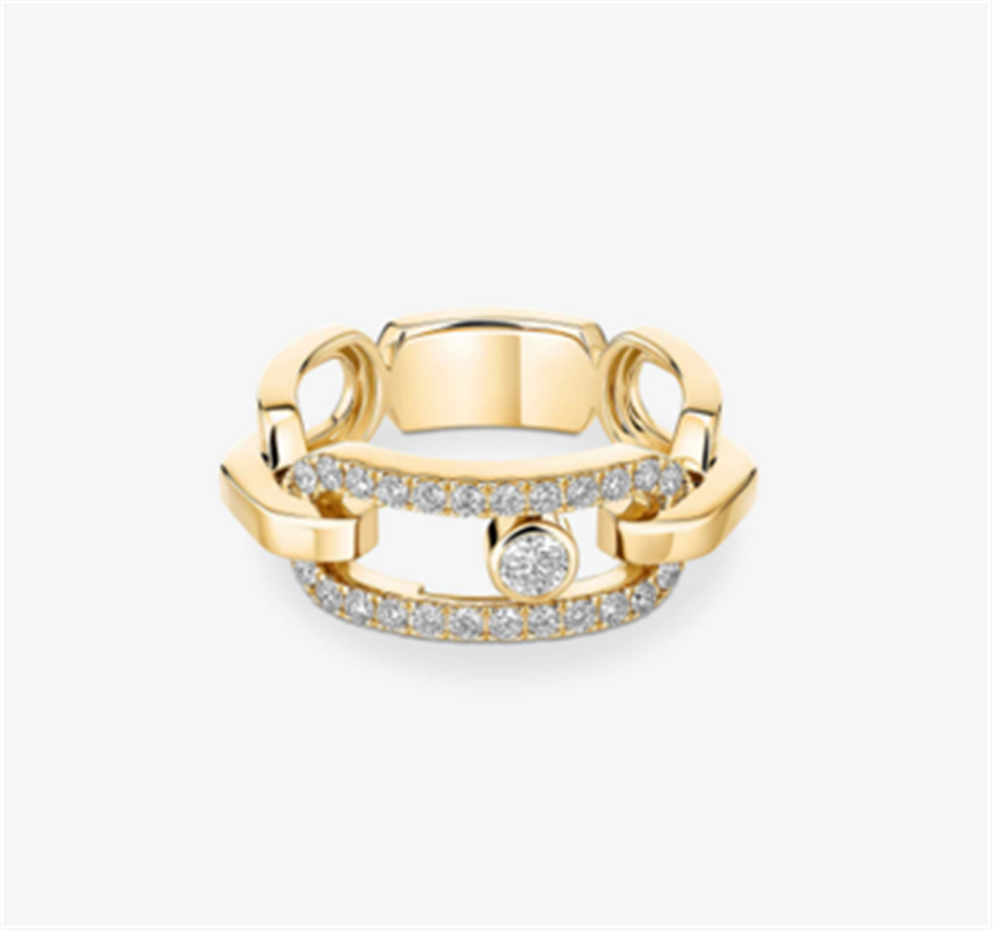 Messika Move Link Diamond Ring in 18k Yellow Gold