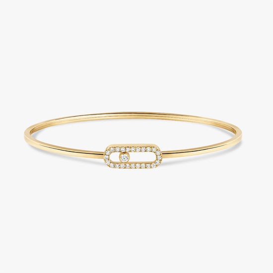 Messika Move Uno Pavé Flex Bangle in 18k Gold & 1/3ct Diamonds - Medium