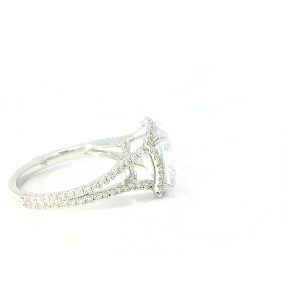 CoutureDiamond Halo & Under Galley w/ Split Diamond Sides Engagement Ring Setting