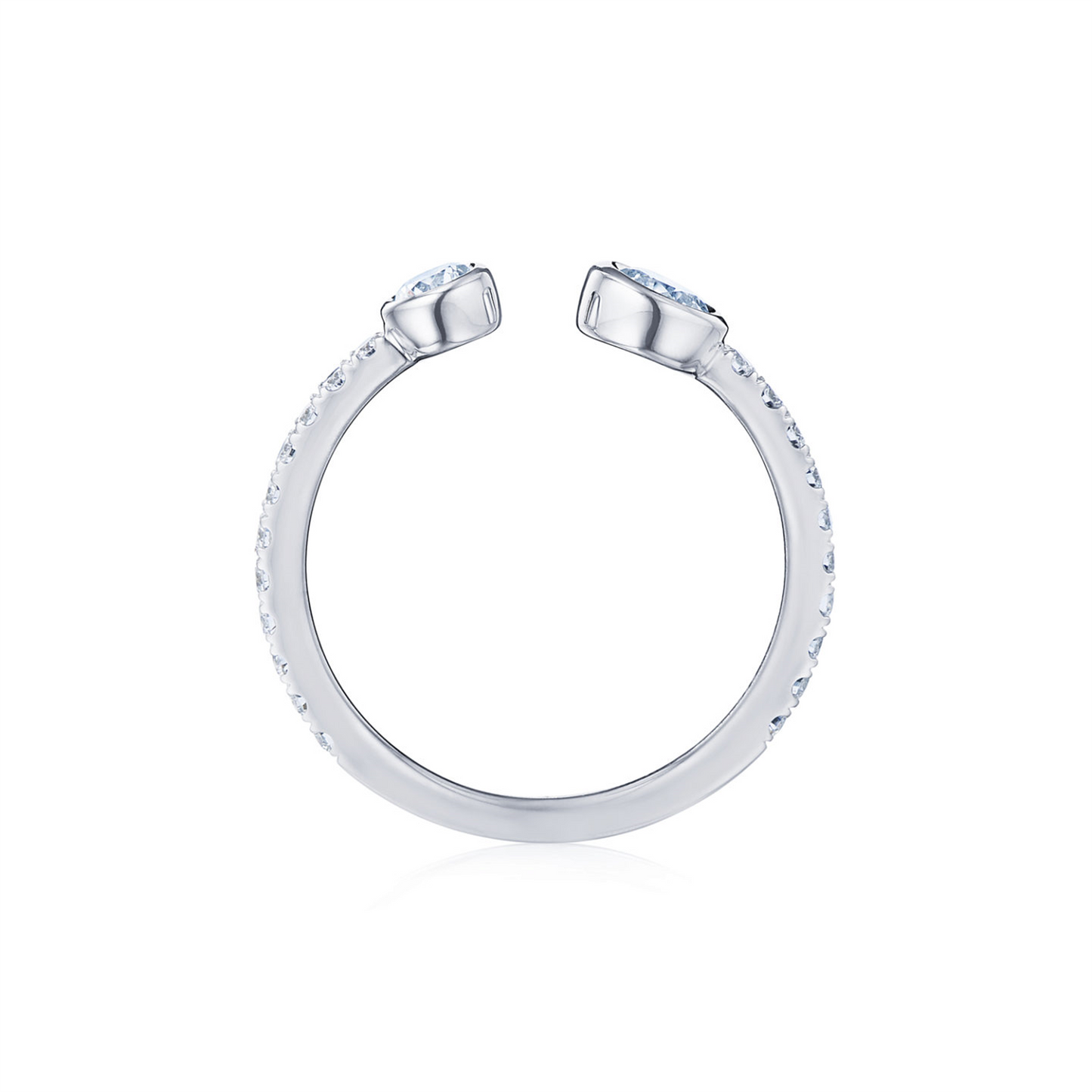 Kwiat Eclipse Open Ring w/ Pear Shape Diamonds in 18k White Gold & .70ct Diamonds