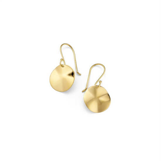 Ippolita Gold Mini Wavy Disc Drop Earrings