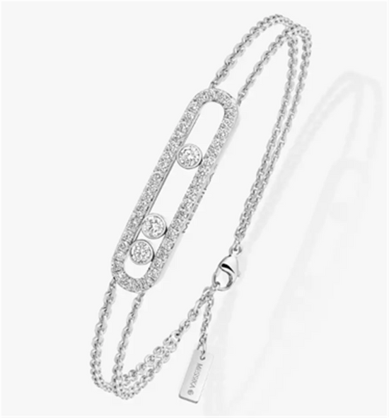 Messika Move Classique Diamond Pavé Bracelet in 18k White Gold