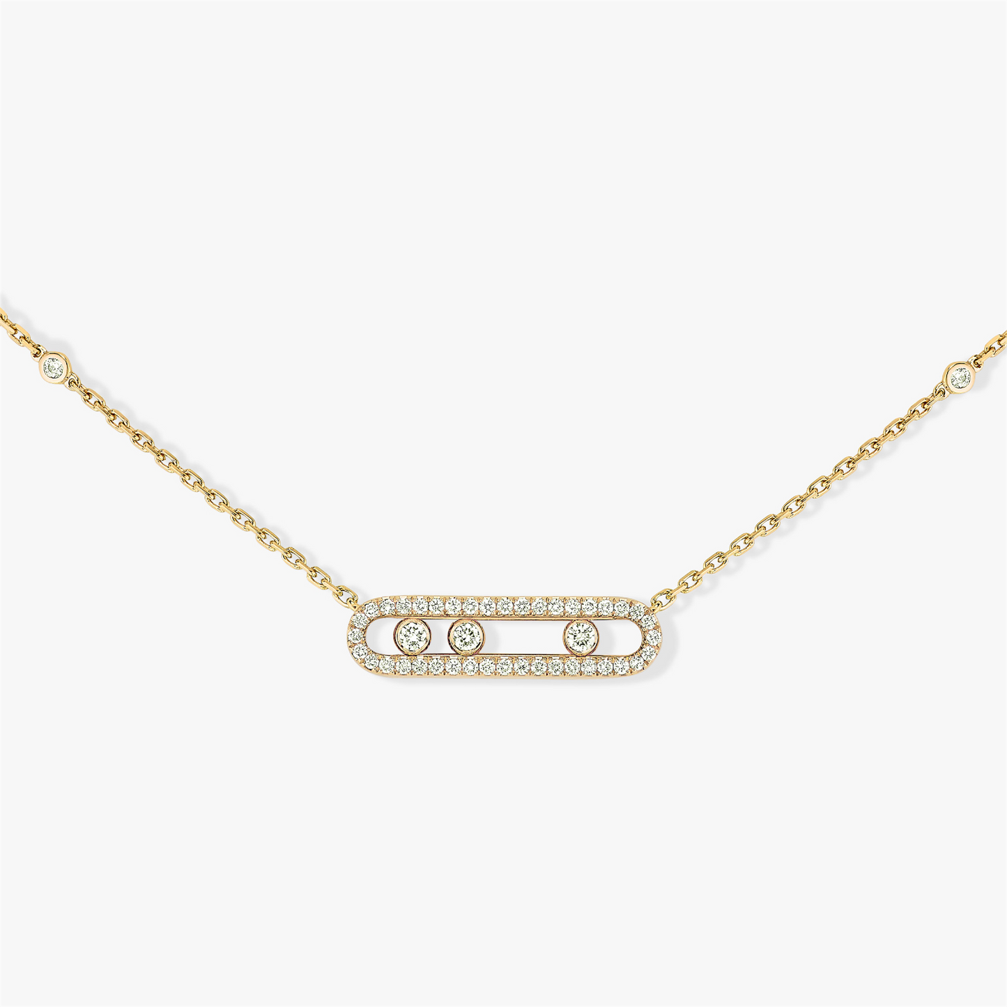Messika Baby Move Diamond Pave Necklace in 18k Yellow Gold