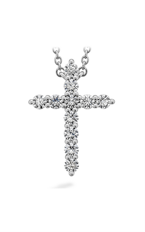 Hearts on Fire Large Signature Diamond Cross Pendant in 18k White Gold