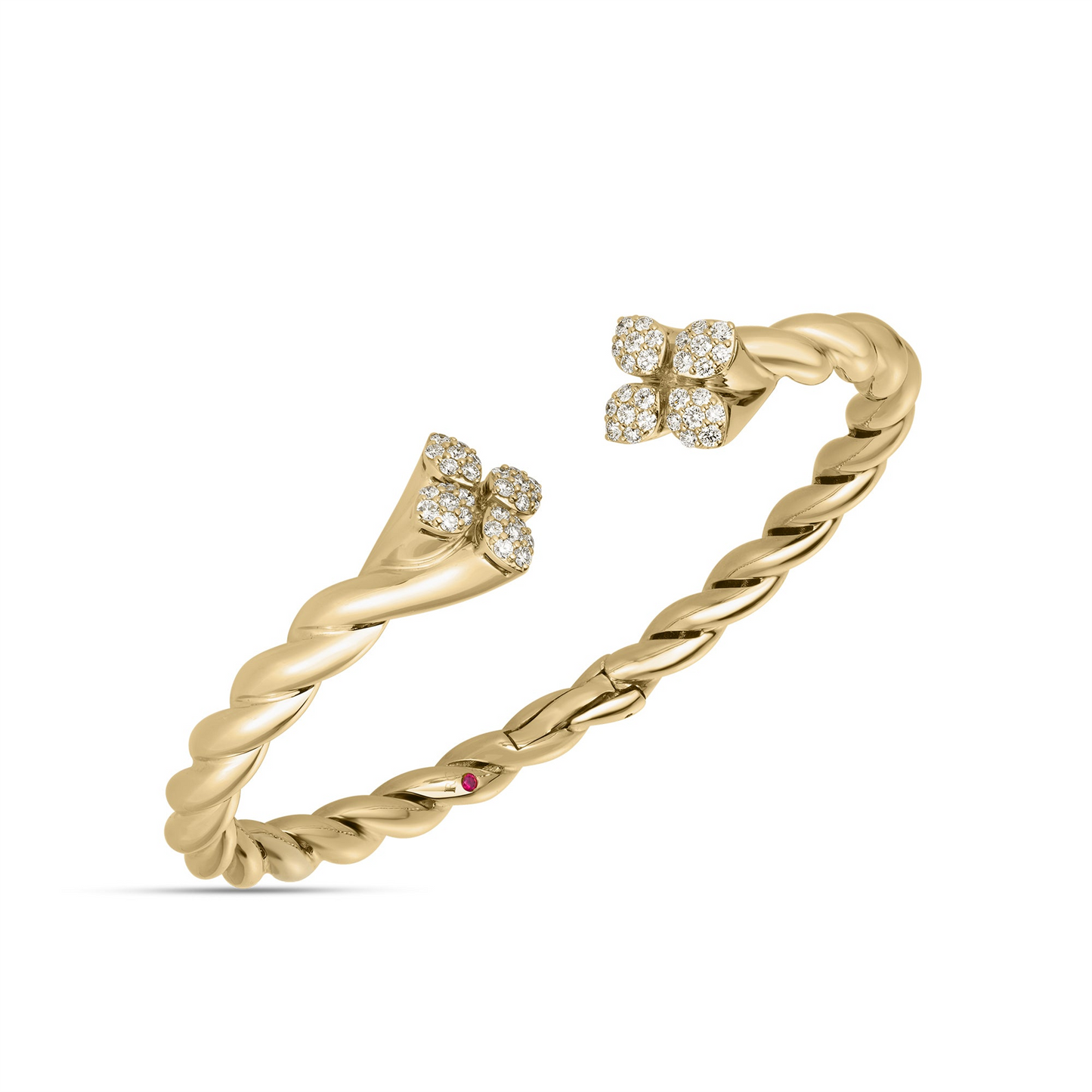 Roberto Coin Gold Love In Verona Diamond Twist Bangle