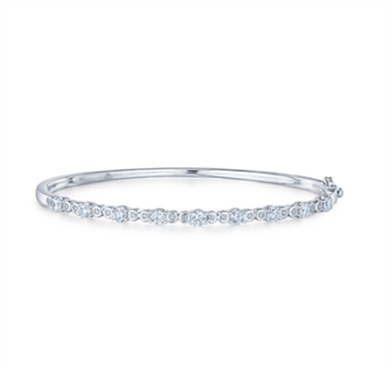 Kwiat 18k White Gold Lyric Bangle with Diamonds