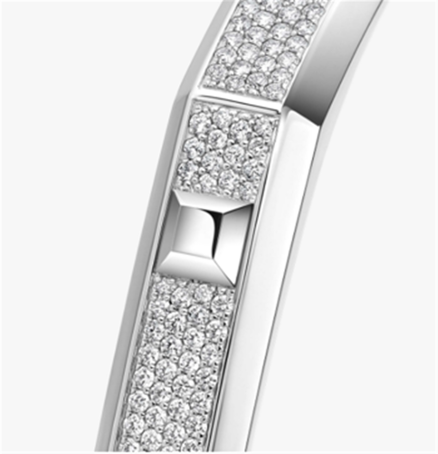 Messika Moderniste Pavé 8mm Bangle Bracelet in 18k White Gold