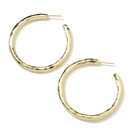 Ippolita Gold Medium Hammered Hoop Earrings