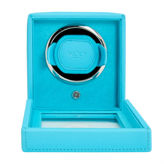 WOLF Turquoise Cub Single Watch Winder w/ Cover