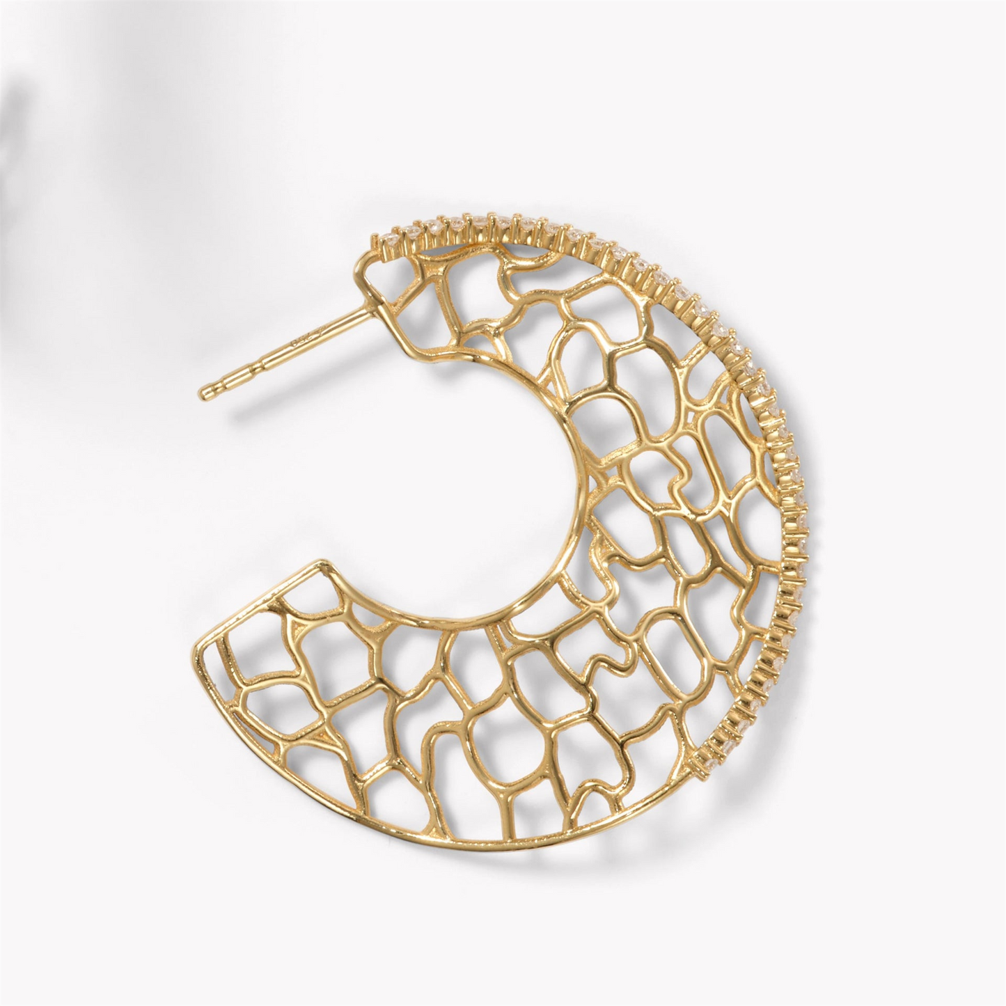 Jamie Turner Small Canyon Hoop Earrings w/ Diamonds in 18k Gold