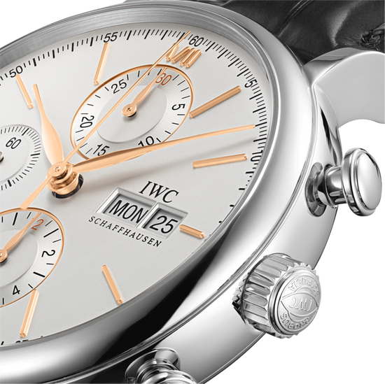 IWC Schaffhausen Portofino Chronograph 42mm w/ Silver Dial & Black Alligator Strap