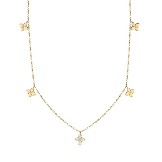 Roberto Coin Gold Love By The Inch Diamond Necklace