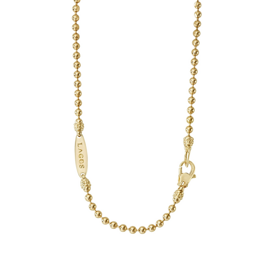 Lagos Beaded Necklace in 18k Gold