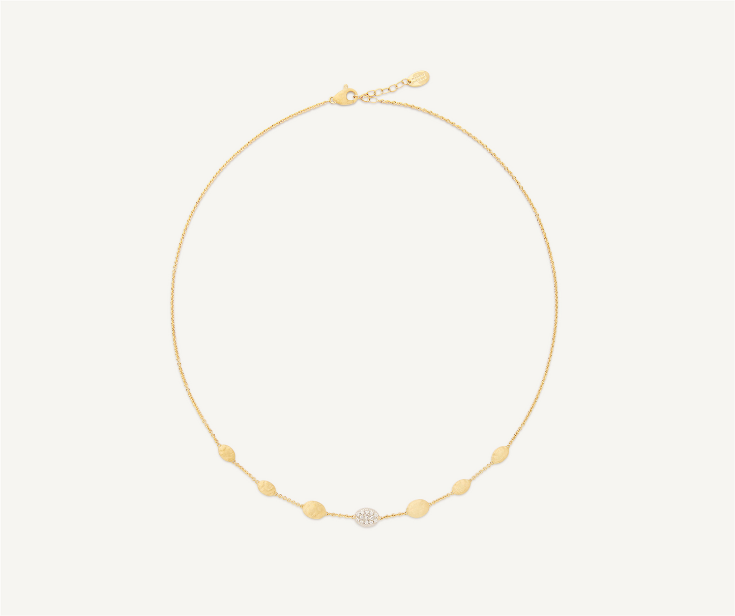 Marco Bicego Siviglia Gold Bean Halfsie Necklace w/Diamonds