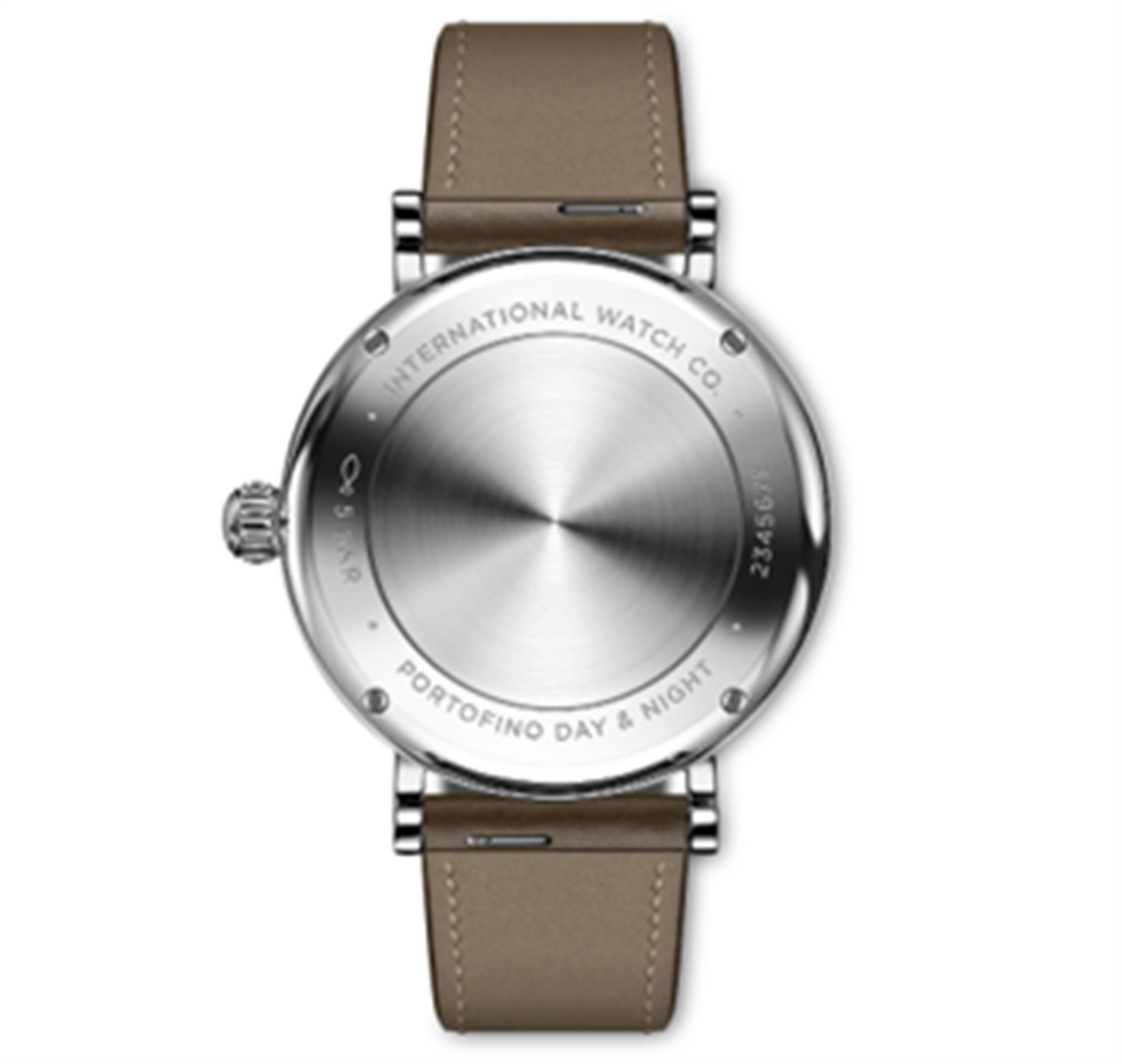 IWC Schaffhausen Stainless Steel Portofino Automatic Day & Night 34 w/ Silver Dial and Taupe Calf Strap