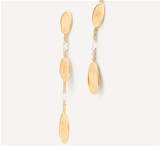 Marco Bicego Lunaria Chandelier Earrings with Diamonds in 18k Gold