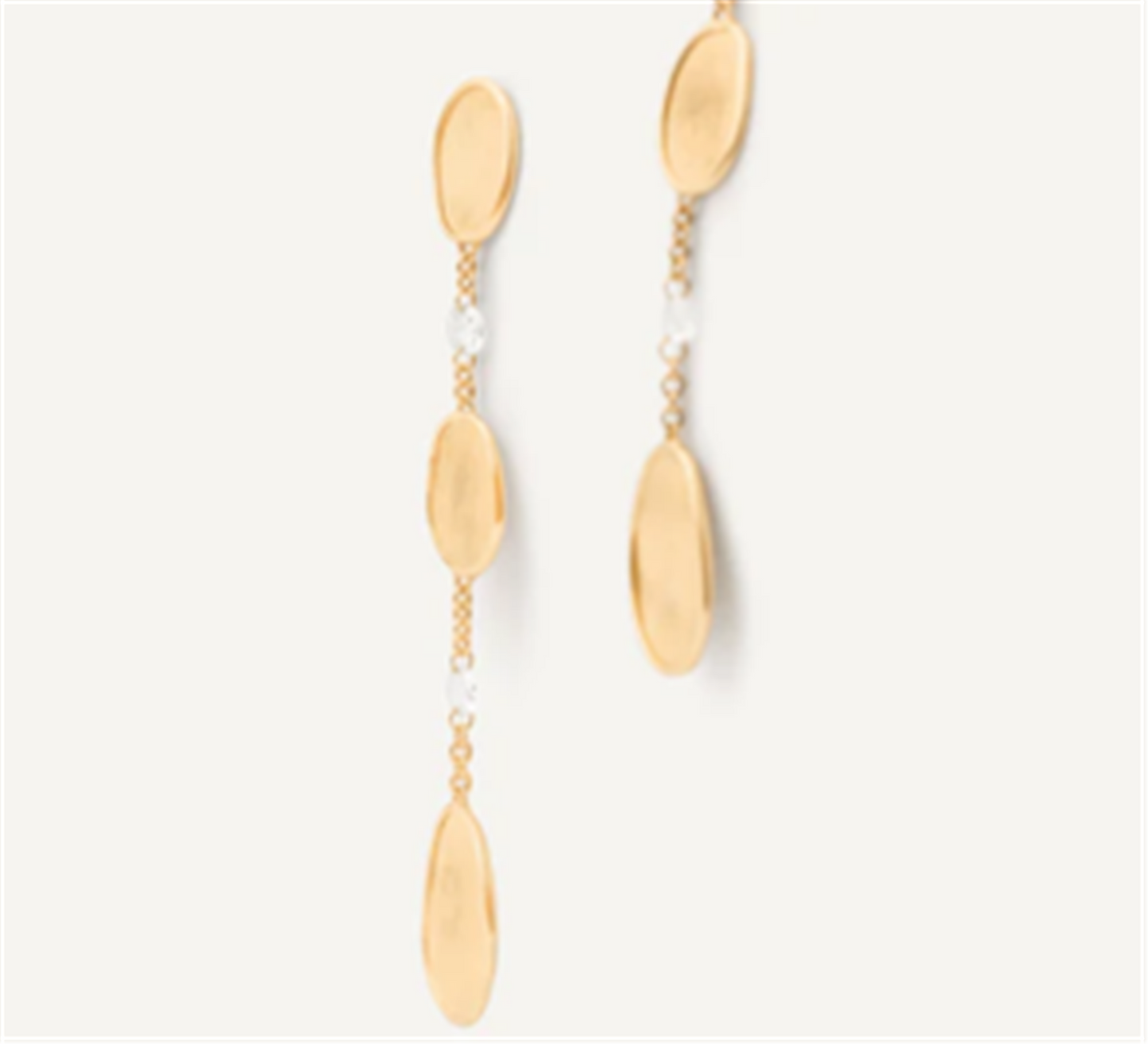 Marco Bicego Lunaria Chandelier Earrings with Diamonds in 18k Gold