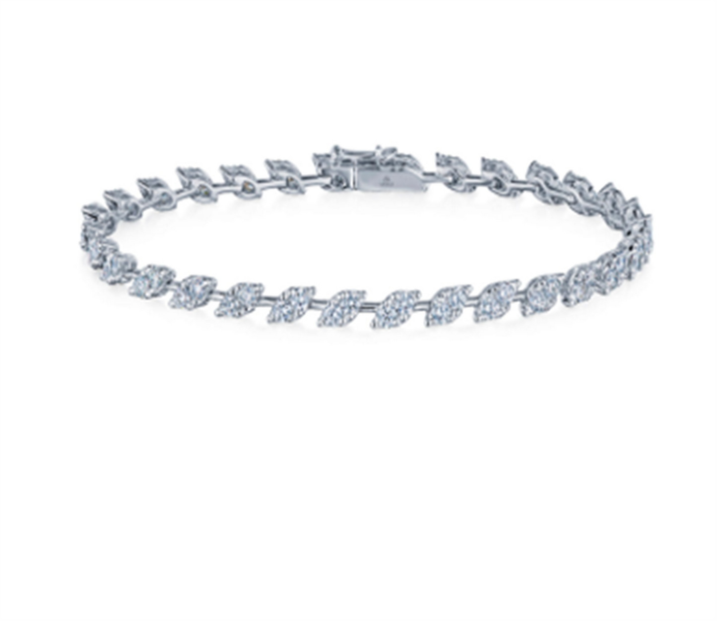 Kwiat 18k White Gold Sunburst Marquise Diamond Line Bracelet, 3.28 mm