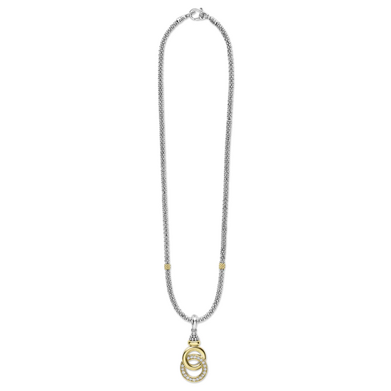 Lagos Two-Tone Interlocking Diamond Pendant Necklace