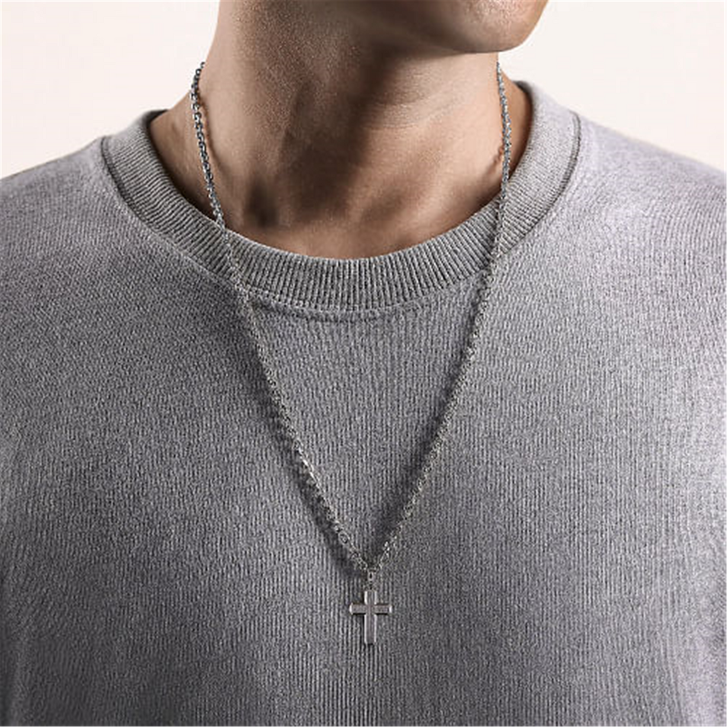 Gabriel & Co. 925 Sterling Silver Brushed Cross Pendant
