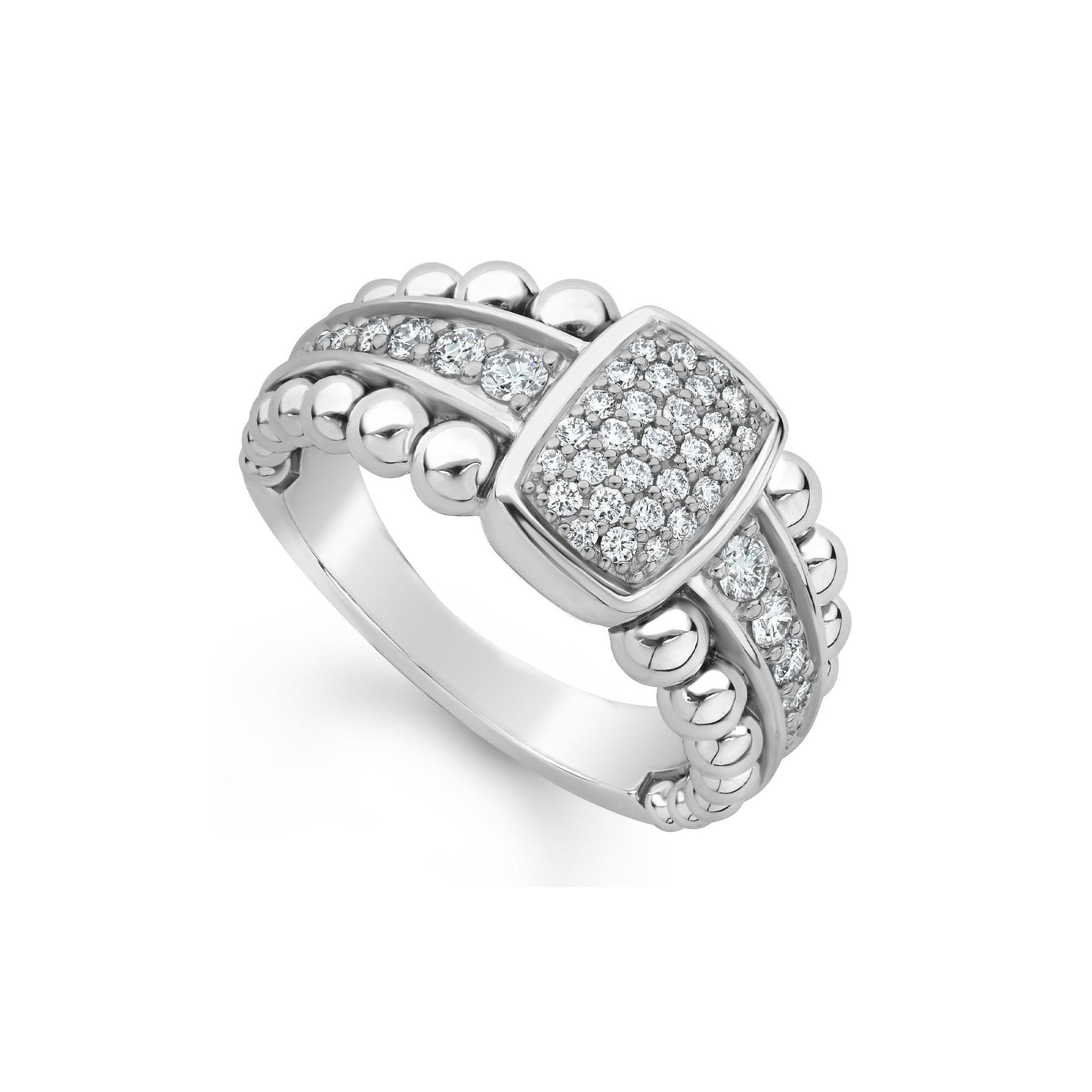Lagos Small Diamond Statement Ring in Sterling Silver